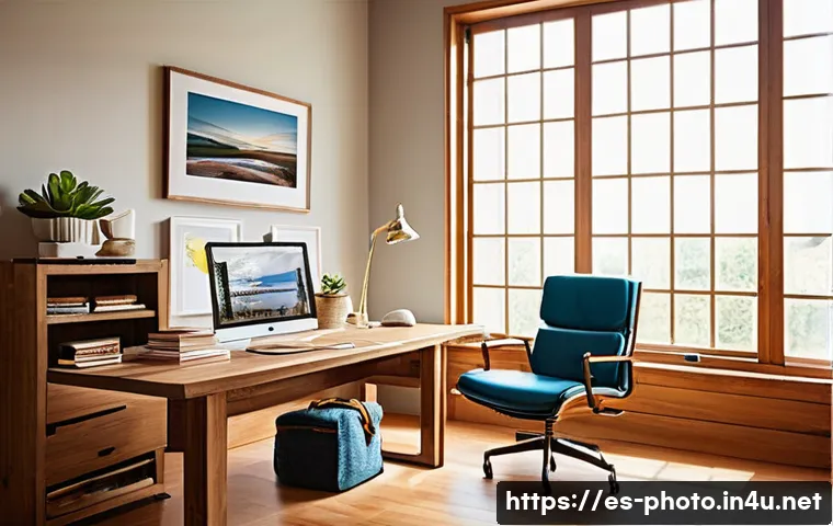 사진 자격증 시험장 리뷰 - **Prompt 1: Serene Home Photography Study Session**
    A young adult (male or female, dressed in co...