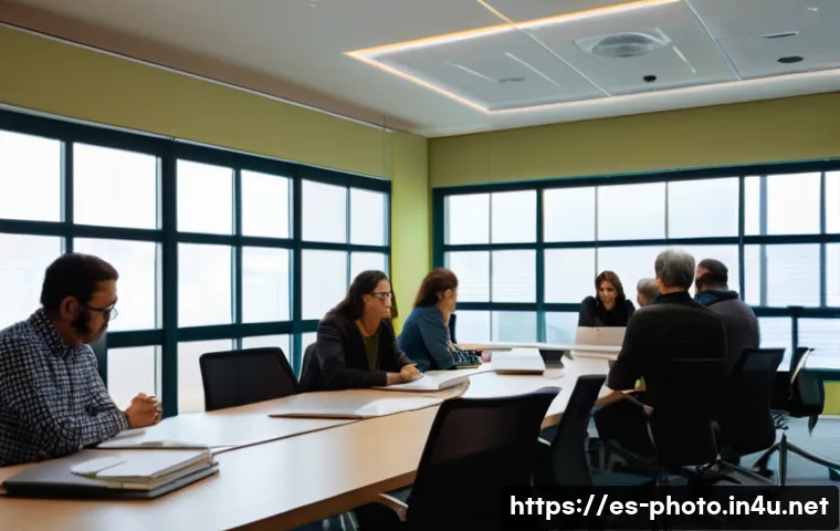 사진 자격증 시험일정 확인 방법 - A professional photography certification exam setting in a modern conference room in Spain, with div...